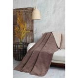 Minteks Çift Kişilik 200x220cm Çift Taraflı Pamuklu Battaniye Açık Kahve Ve Koyu Kahve