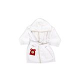 Minteks Natural Boho Ayıcık Nakışlı 100% Pamuk Bebek Ve Çocuk Bornozu