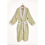 Minteks Ocean Row 100%Pamuk Battal / Büyük Beden Şalyaka Unisex Bornoz - 2XL - Beyaz