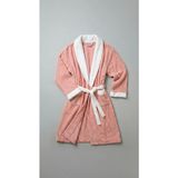 Minteks Ocean Row 100%Pamuk Battal / Büyük Beden Şalyaka Unisex Bornoz - 2XL - Pembe