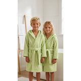 Minteks Soft %100 Pamuk Kapüşonlu Çocuk Bornozu - 1 - 2 Yaş - Açık Yeşil