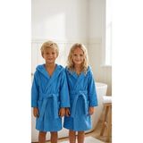 Minteks Soft %100 Pamuk Kapüşonlu Çocuk Bornozu - 11 - 12 Yaş - Mavi