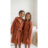Minteks Soft %100 Pamuk Kapüşonlu Çocuk Bornozu - 3 - 4 Yaş - Acı Kahve