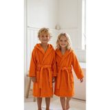 Minteks Soft %100 Pamuk Kapüşonlu Çocuk Bornozu - 5 - 6 Yaş - Turuncu