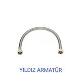 Mintev Paslanmaz Çelik Örgülü Hortum,Klozet,Taharet Musluğu Fleksi Bağlantı Hortumu Flex 3/8-3/8 70 Cm