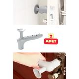 Mintola Store 2 Adet Silikon Kapı Kolu Koruyucu Stoper Gri Kapı Arkası Duvar Koruyucu Gürültü Emici Koruma Tampon