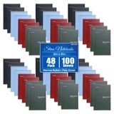Mintra Office Steno Kitap Seti - Üst Spiral Ciltli, Dar Çizgili, Ofis, Okul ve İş için Poli Kapaklı Defterler, Not alma, Renkli Arktik Buzu, Yeşil Zeytin, Kömür, Acı Yağı, 15,24 cm x 22,8 cm, 48'li
