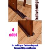 minufco 4 Adet Kahverengi Çift Taraflı Kapı Altı Rüzgar Soğuk Ve Haşere Önleyici Isı Yalıtım Süngeri