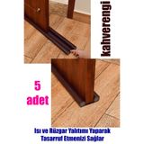 minufco 5 Adet Kahverengi Çift Taraflı Kapı Altı Rüzgar Soğuk Ve Haşere Önleyici Isı Yalıtım Süngeri