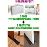 Minufco Ankaflex 3 Adet Kalorifer Peteği Arkası Isı Yalıtım Levhası ve 2 Adet Kapı Altı Rüzgar ve Ses Önleyici - Siyah