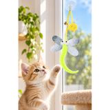 Minuz Çıngıraklı Kedi Oyuncağı Yapışkanlı Kedi Oyun Oltası Renkli Ponponlu Hacıyatmaz Oyuncak Zıplayan Top