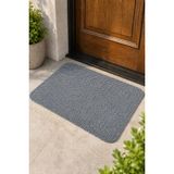Minuz Kapı Önü Paspası Yıkanabilir Kaymaz Taban Balkon Önü Dış Kapı Antre Giriş Koridor Mutfak Iç Dış Mekan Halı Paspas - Gri - 45 x 70 cm