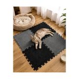 MİNUZ Kedi Tırmalama Halısı Puzzle Kedi Tırmalama Matı Kedi Tırmalama Paspası Kedi Oyun ve Yatma Alanı Duvar Tipi ve Zeminde Kullanılabilir Yapışkanlı Modüler Kedi Tırmalama Halısı 4’lü Set