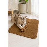 Minuz Kedi Tırmalama Paspası Çıngıraklı Toplu Oyun Halısı Kedi Yatma Dinlenme Alanı Tırmalama Matı Ev Içi Kedi Oyuncağı - Bej