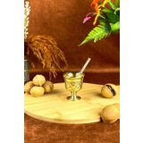 Minyatür 40Ml Desenli Döküm Pirinç Sarı Tokmak Havan Sarımsak Ezici 6Cm