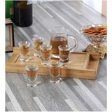 Minyatür Cam 7 Parça 100ML Sürahi 15ML Shot Likör Votka Tekila Bardağı - Şeffaf - 15 ml