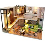 Minyatür Ev Yapma Seti – Ahşap DIY Maket Hobi Kiti – LED Işıklı 2 Katlı Maket – Kendin Yap Dekoratif Maket Ev – Yetişkinlere Özel Hediye