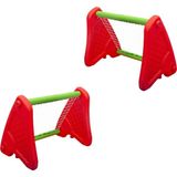 Minyatür Kale - Çift Kale Set - Anaokulu - Kreş - Çocuk Spor - Futbol - Model 2 - Spor Oyuncakları - Kırmızı