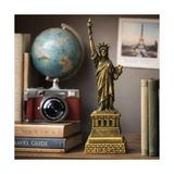 Minyatür Özgürlük Anıtı Heykeli, Metal Döküm, Bronz Finish, 21 Cm, Usa Yazılı Detaylı Kaide