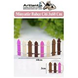 Minyatür Renkli Bahçe Çiti 3X60 Cm 1 Adet Mini Bahçe Çit Teraryum Okul Proje Ev Çit Renkli Ahşap Çit