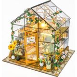 Minyatür Sera Maket Seti, LED Aydınlatmalı, DIY Maket Seti, Kendin Yap