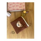 minyaturhayalim Teddy ayıcık kahverengi fermuarlı astarlı küçük cüzdan mini makyaj çantası ölçüleri 14*14