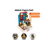 minyaturia Çiçek Köşesi, Kendin Yap Minyatür Bahçe Seti| Minyatür Maket Ev | Dıy Hobi Seti Ve Toz Koruma Camı