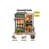 minyaturia Kendin Yap Minyatür Kafe| Minyatür Maket Ev | Ahşap Hobi Seti Ve Toz Koruma Camı