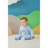 Minycenter Erkek Bebek Kadife Tulum - 1 - 2 Yaş - Mavi