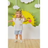 Minycenter Kız Bebek Şort 24K010 Mavi Mavi 9-12 Ay
