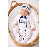 Minytrendy Erkek Bebek İsimli 3 Parça Yenidoğan Tulum Hastane Çıkışı Takımı Bebek Hediyelik Babyshower