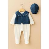 Minytrendy Erkek Bebek Yenidoğan Tulum Özel Gün Kıyafeti Hastane Çıkışı Mevlüt Takımı Bebek Hediyelik - 3 - 6 Ay - Mavi