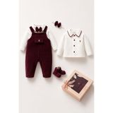 Minytrendy Yenidoğan Erkek Bebek Premium Kadife Salopet Set Bebek Doğum Hediyesi Kutusu Mevlüt Kıyafeti