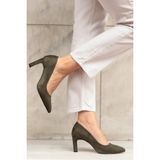 Mio Gusto 01252GNS Lita Haki Yeşil Renk Süet Kadın Stiletto Topuklu Ayakkabı