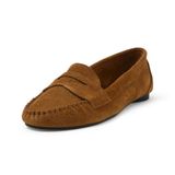 Mio Gusto Capri Hakiki Süet Taba Renk Kadın Loafer Ayakkabı
