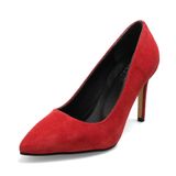 Mio Gusto Elora Hakiki Süet Kırmızı Stiletto