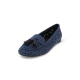 Mio Gusto Hazel Lacivert Renk Püsküllü Kadın Loafer