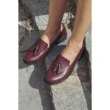 Mio Gusto Iris Bordo Renk Kadın Oxford Günlük Düz Ayakkabı