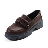 Mio Gusto Judi Kahverengi Kalın Tabanlı Kadın Loafer Ayakkabı