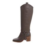 Mio Gusto Kahverengi İkisi Bir Arada Tak Çıkar Özellikli Kalın Topuklu Çizme/Bot
