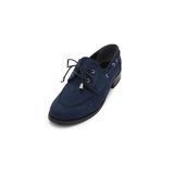 Mio Gusto Lacivert Renk Kuşgözü Detaylı Bağcıklı Kadın Loafer