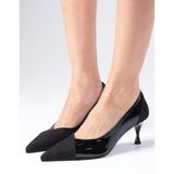 Mio Gusto Siyah Renk Kadın Topuklu Ayakkabı Suni Deri Malzeme ile Stiletto Taban Tipi