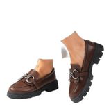 Mio Gusto Suzi Kahverengi Kalın Tabanlı Kadın Loafer Ayakkabı