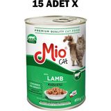 MİO Kedi Konserve - Yaş Mama - 415 gr Kedi - Kuzu Etli x 15 adet
