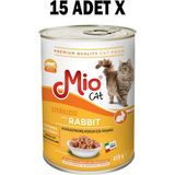 Mio Kedi Konserve - Yaş Mama - 415 gr Kedi - Sterilize/tavşanlı x 15 Adet