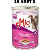 Mio Kedi Konserve - Yaş Mama - Mio 415 gr Kedi - Tavuklu x 15 Adet