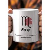 Mio Life Akrep Burcu Temalı 330ML Baskılı Beyaz Seramik Kupa Bardak - 100 Adet