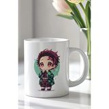 Mio Life Demon Slayer Tanjiro Tasarımlı 330ML Baskılı Beyaz Seramik Kupa Bardak - 100 Adet