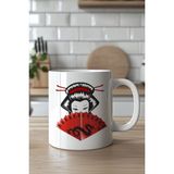 Mio Life Geisha Figürlü Japon Yelpazesi Desenli 330ML Baskılı Beyaz Seramik Kupa Bardak - 100 Adet