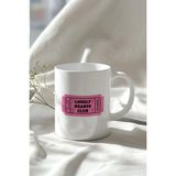 Mio Life Lonely Hearts Club Yazılı Bilet Desenli 330ML Baskılı Beyaz Seramik Kupa Bardak - 100 Adet